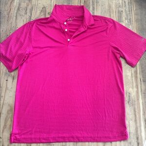 Walter Hagen Men's Essential Texture Striped Golf Polo in pink